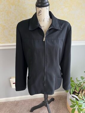 Liz Sport Classic Black Zip-Front Jacket - Women